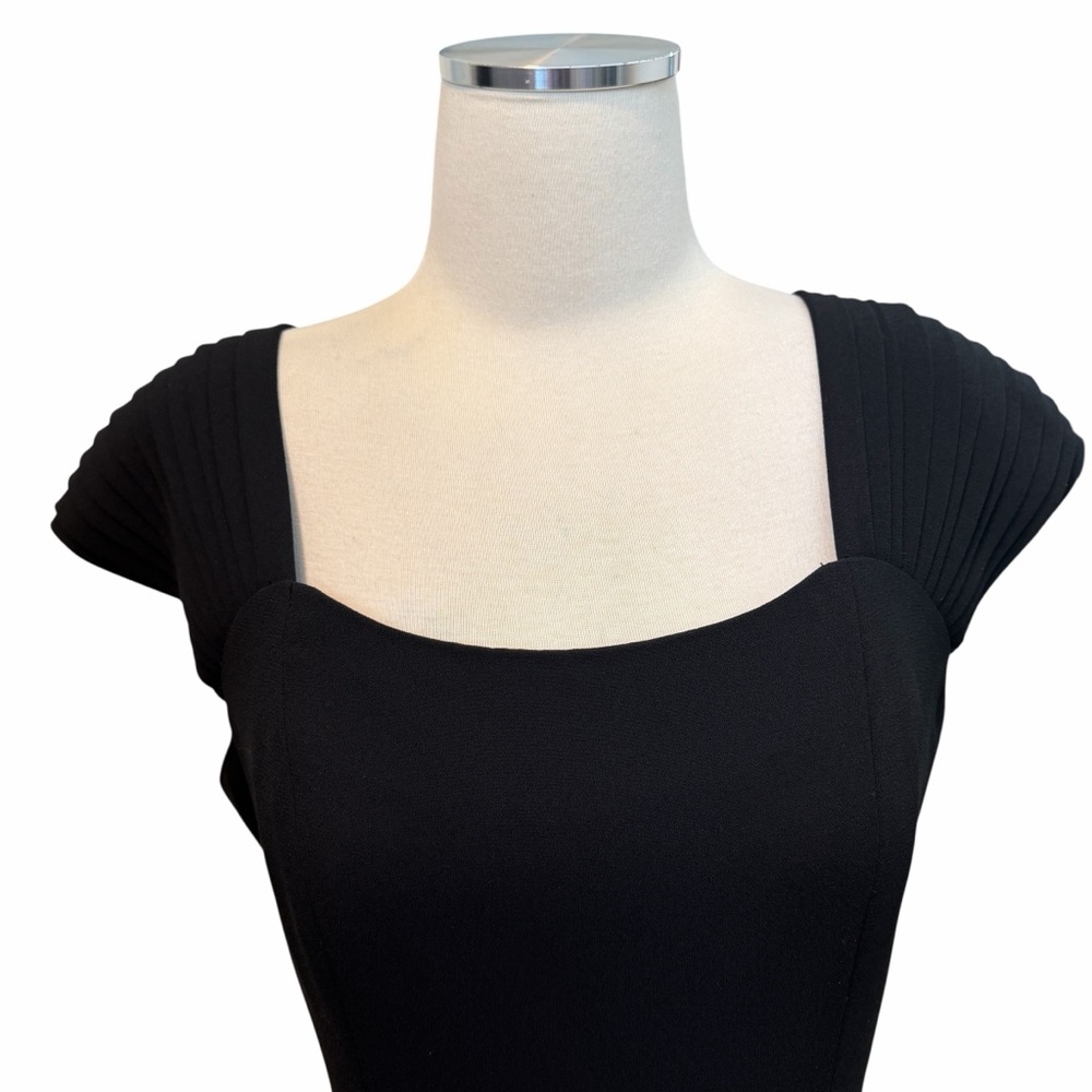 MARIANNA Black Cap-Sleeve Sheath Cocktail Dress Sz 8 - Picture 4 of 8